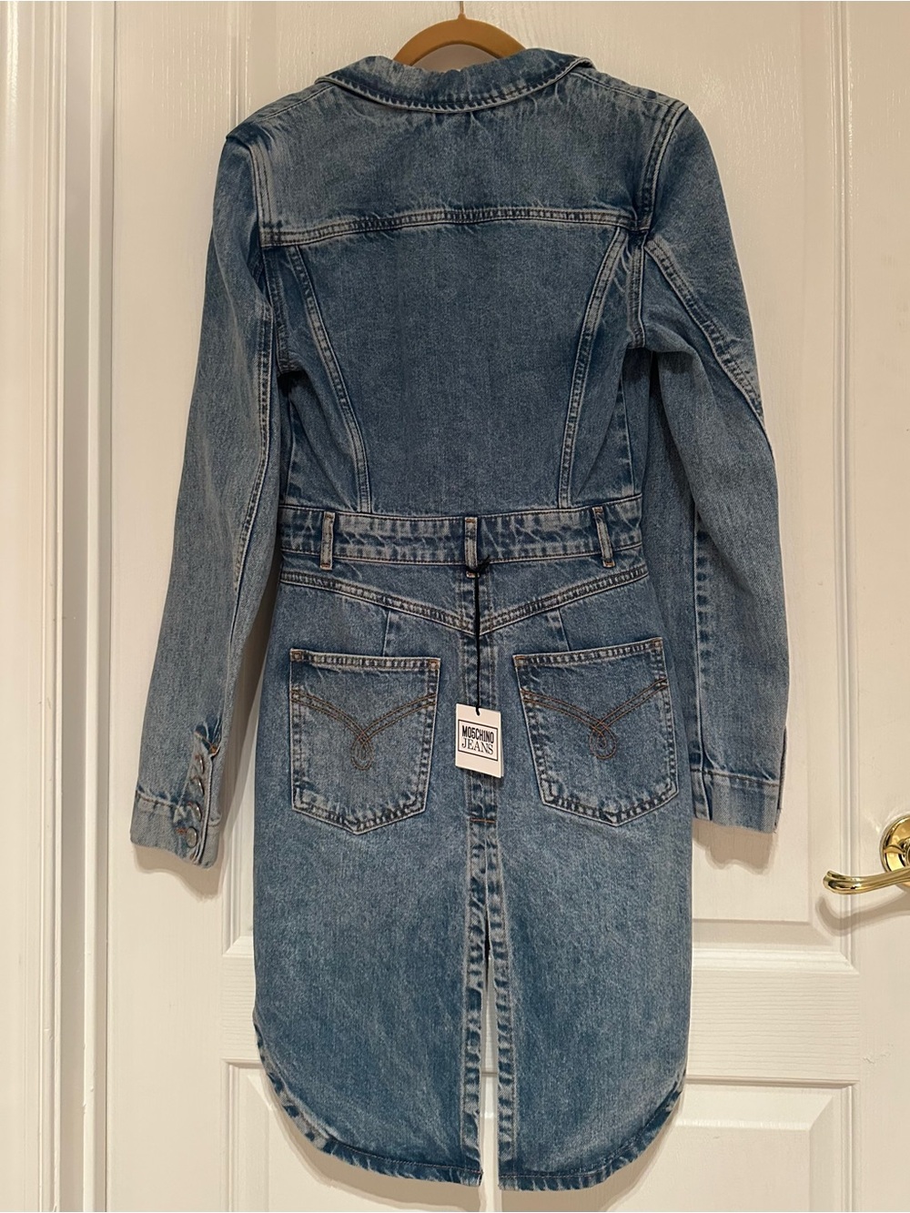 Moschino Light Blue Fishtail Denim Jacket - Picture 2 of 10